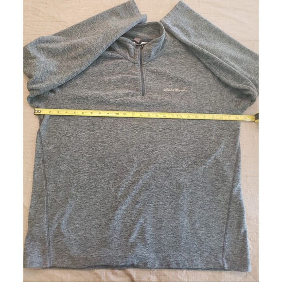 Eddie Bauer 1/4 Zip Pullover Sweater Fleece Gray Heathered Mens Size Large - Picture 14 of 16